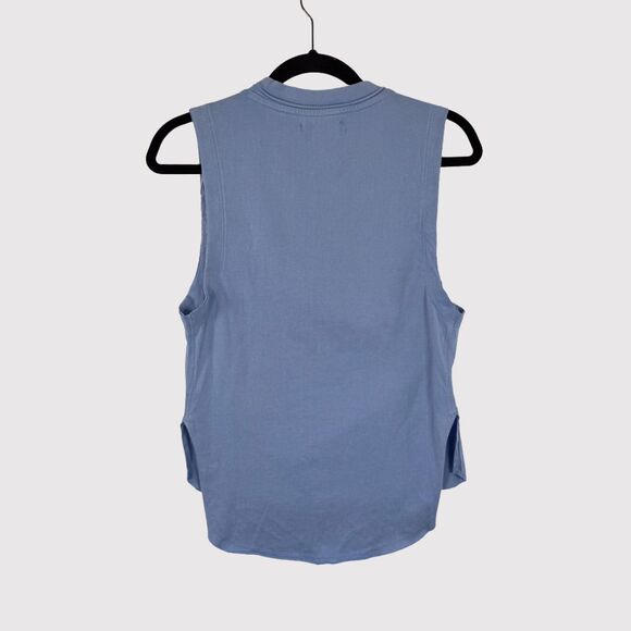NWT We The Free People Womens Top Blue Butterfly Graphic Beaded Tank Y2K Small - Picture 3 of 11